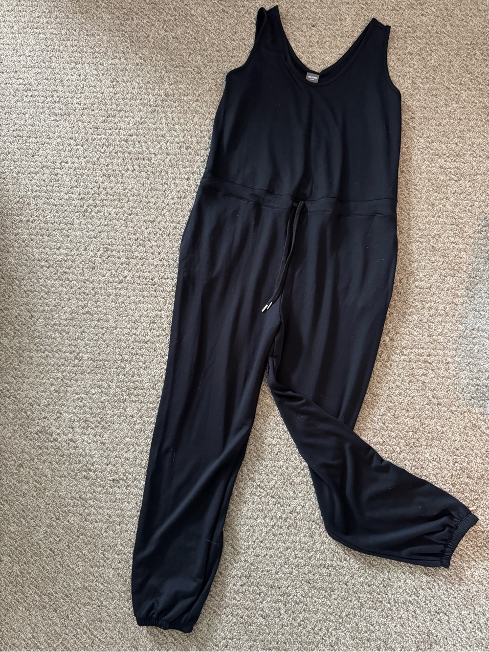 Joe Fresh Black Sleeveless Drawstring Jumpsuit